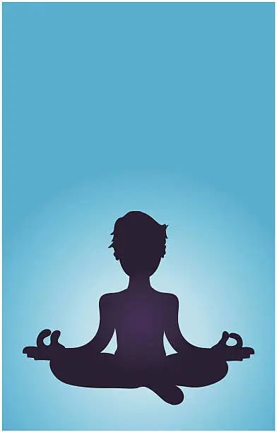 Vector illustration of Silhouette of a Man Meditating