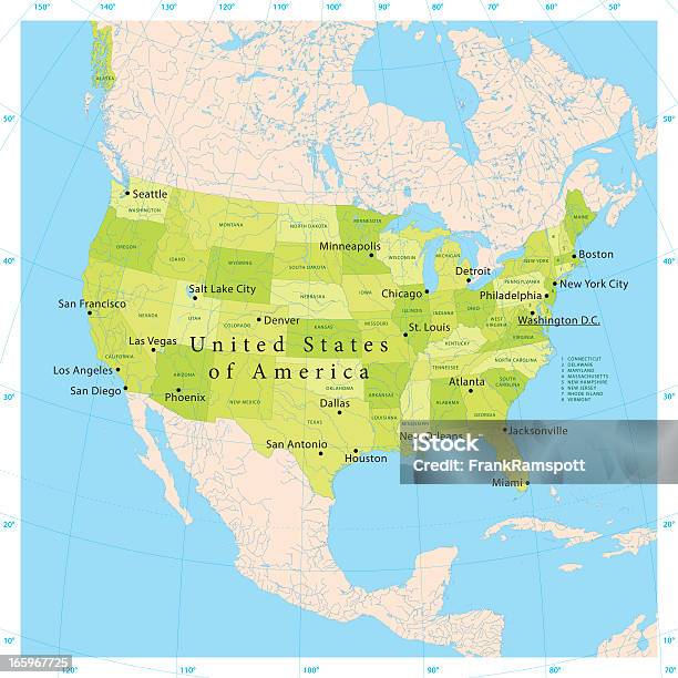 米国ベクトルマップ - 地図のベクターアート素材や画像を多数ご用意 - 地図, アメリカ合衆国, 河川