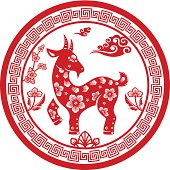 istock Papercut Chinese Zodiac sign - Goat 165967741