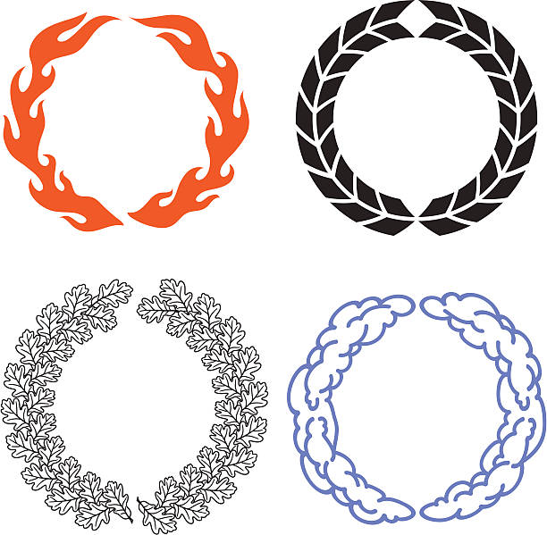 Wreaths Wreaths oak fire stock illustrations