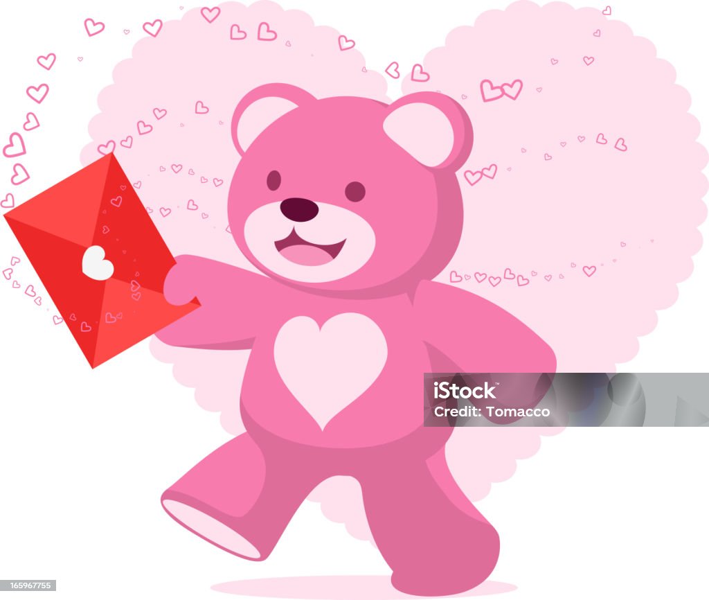 Red Love Letter Teddy Bear Stock Illustration - Download Image Now ...