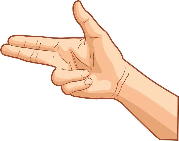 Vector illustration of Handgun Hand Gesture