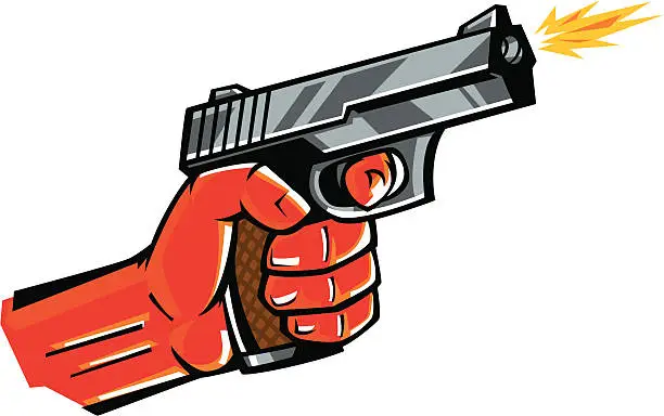 Vector illustration of hand gun fist