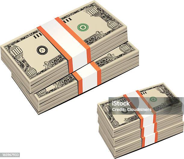 Vetores de Pilha De Dinheiro Dólares Americanos e mais imagens de Nota de Cem Dólares Americanos - Nota de Cem Dólares Americanos, Pilha - Arranjo, Conceito