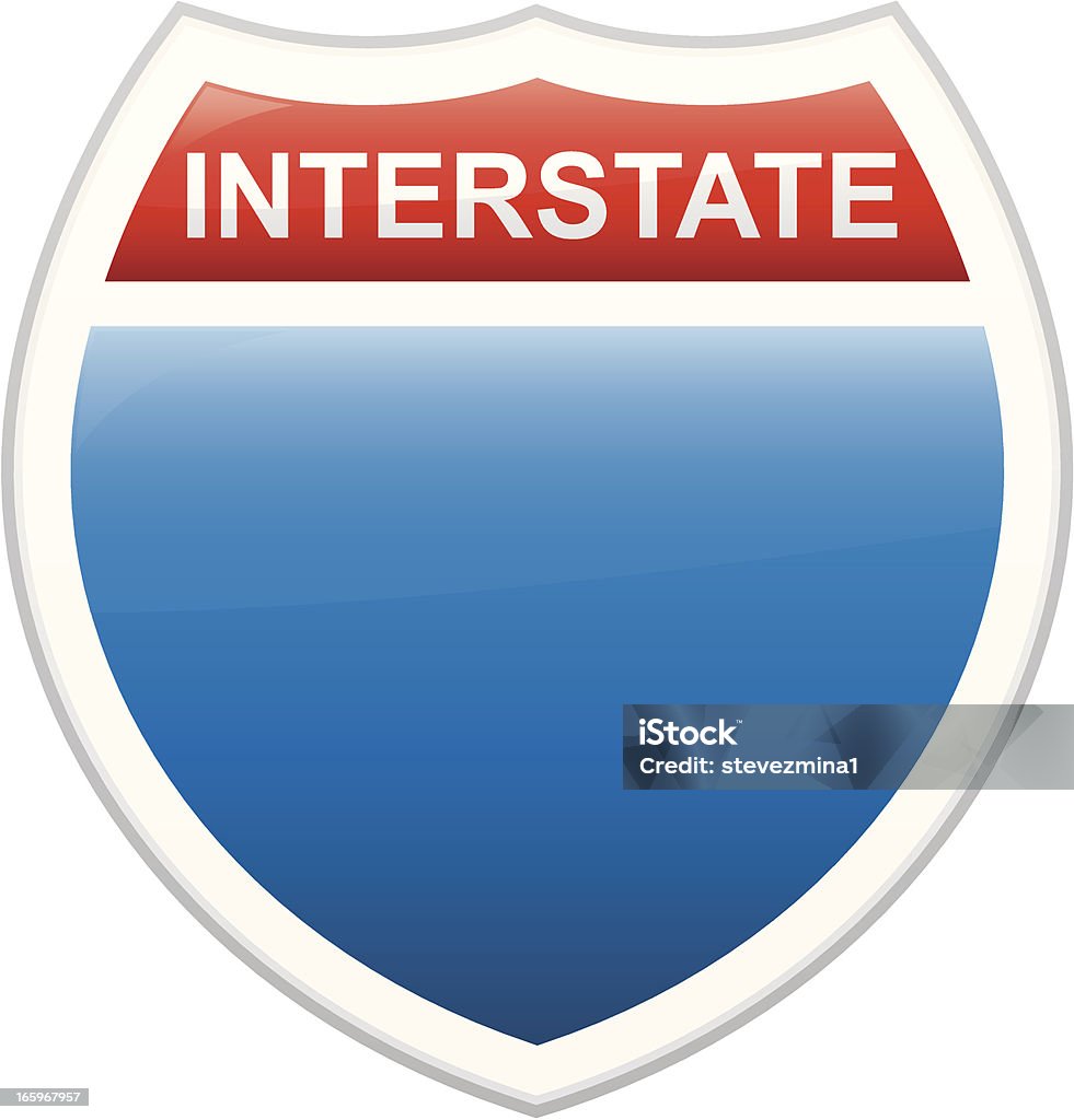 Interstate placa de - Vetor de Autoestrada royalty-free