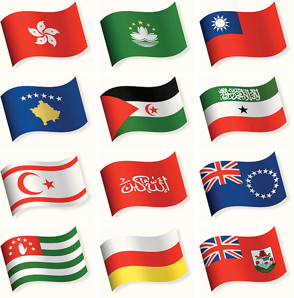 ilustraciones, imágenes clip art, dibujos animados e iconos de stock de colección de iconos de señal de forma de onda de otros países - abkhazian flag