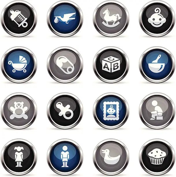Vector illustration of Supergloss Icons - Baby