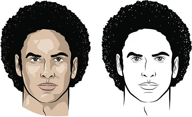 Vector illustration of Man with curly hair