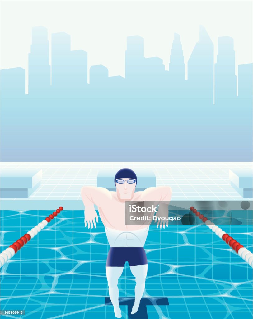 Swimmer Vector illustration of swimmer in swimming pool. Aquatic Sport stock vector