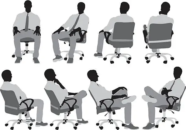 Vector illustration of Businessmen sitting on chair