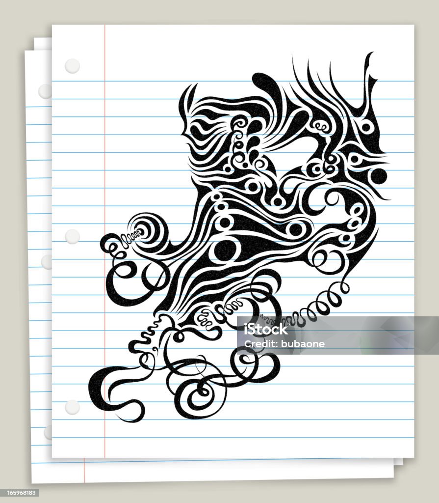 Abstrato Tatuagem desenho em branco Looseleaf Papel - Royalty-free Abstrato arte vetorial