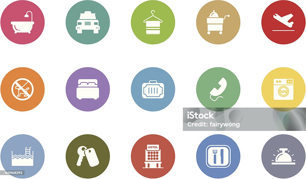 hotel icons Illustration of hotel icons on the white background. Airplane stock vector