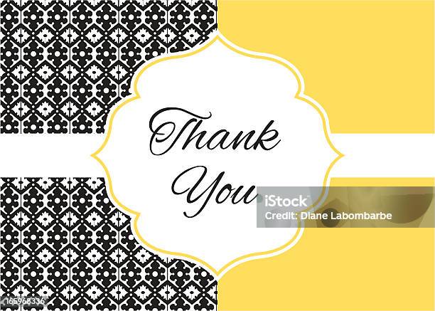 Obrigado Nota De Cartão De Saudações - Arte vetorial de stock e mais imagens de Thank You - Thank You, Amarelo, Caligrafia