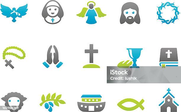 Stampico Icons Christianity Stock Illustration - Download Image Now - Icon Symbol, Praying, Rosary Beads
