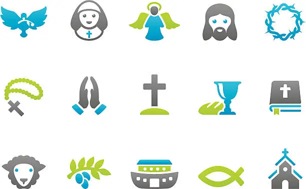 Vector illustration of Stampico icons - Christianity