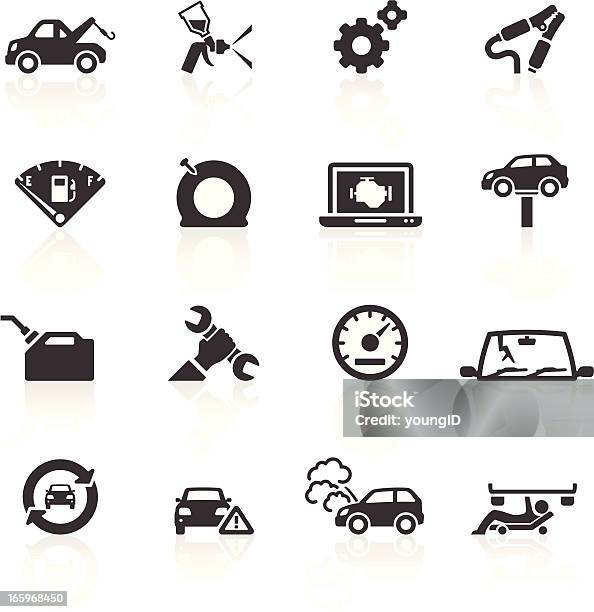 Icone Di Riparazione Auto Lacerazione - Immagini vettoriali stock e altre immagini di Icona - Icona, Automobile in panne, Parabrezza