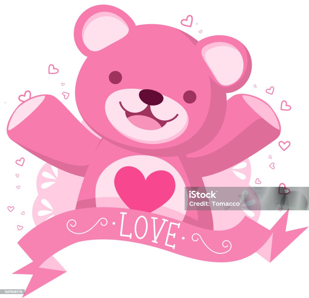 Ours en peluche bannière de l'Amour - clipart vectoriel de Ours en peluche libre de droits