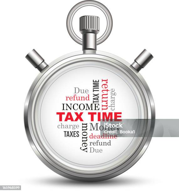 Tax Time Stopwatch Concept Stock Illustration - Download Image Now - Tax, Refund, Savings