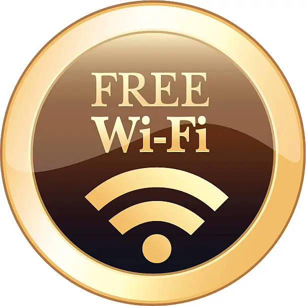 Vector illustration of Free Wi-Fi Icon