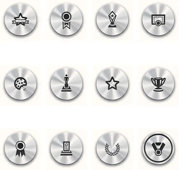 Vector illustration of Steel Awards and Prizes Buttons