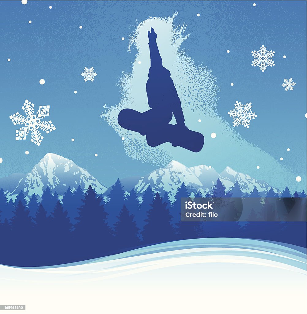 Snowboarden im Hintergrund - Lizenzfrei ClipArt Vektorgrafik