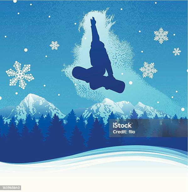 Snowboarden Im Hintergrund Stock Vektor Art und mehr Bilder von ClipArt - ClipArt, Snowboard, Snowboardfahren