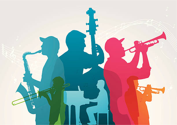 Colourful music band Colourful music band. Musical band and notes are on different layers. Can be separated. Simple gradient was used. Included files; Aics3 and Hi-res jpg.  performance group stock illustrations