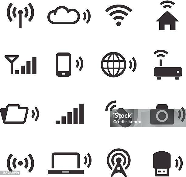 모노 아이콘 세트 무선 기술 블루투스에 대한 스톡 벡터 아트 및 기타 이미지 - 블루투스, 아이콘, 무선 기술