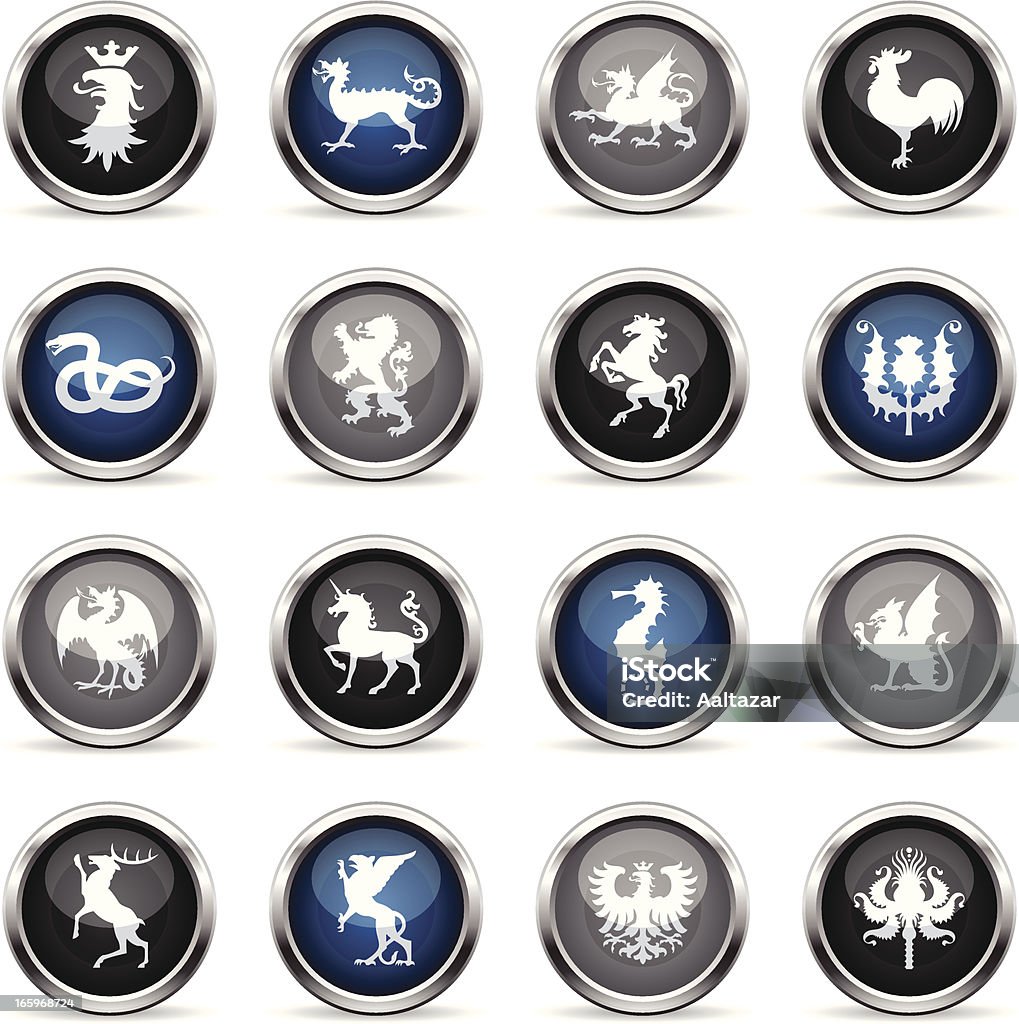 Supergloss ícones-Heraldic animais - Vetor de Cardo royalty-free