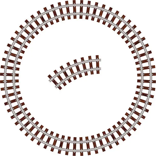 Vector illustration of Circular rail road