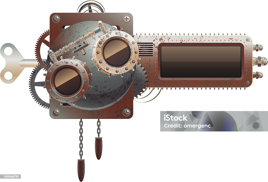 robot bannière - clipart vectoriel de Steampunk libre de droits