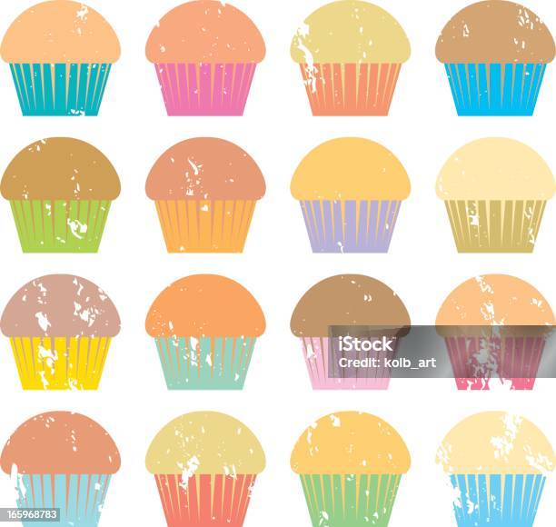Muffin Stampato - Immagini vettoriali stock e altre immagini di Muffin - Dolci - Muffin - Dolci, Muffin ai mirtilli, Muffin alla banana