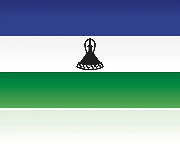 Vector illustration of Lesotho Country Flag, Southern Africa