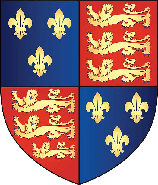 Vector illustration of Arms Of England Shield