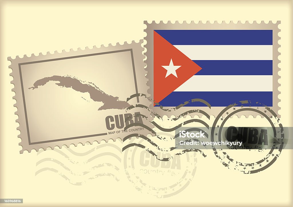 Znaczek pocztowy Kuba - Grafika wektorowa royalty-free (Grafika wektorowa)