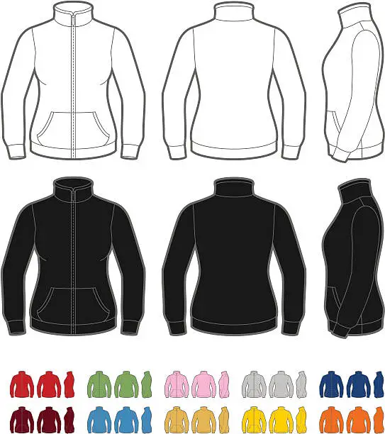 Vector illustration of Women's fleece jacket