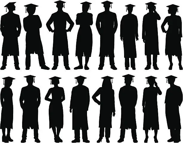 Vector illustration of Highly Detailed Graduates