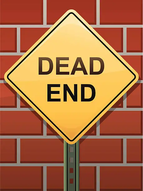 Vector illustration of Dead End Sign