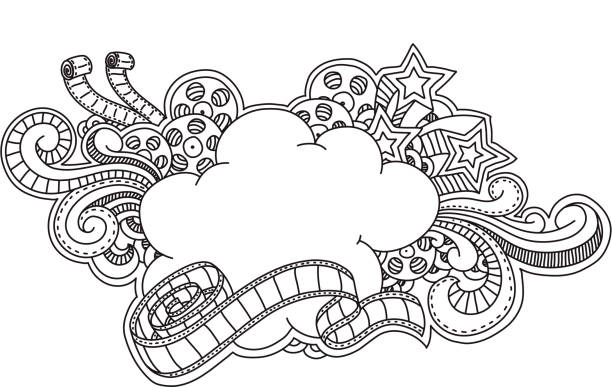 Film Cloud Frame vector art illustration