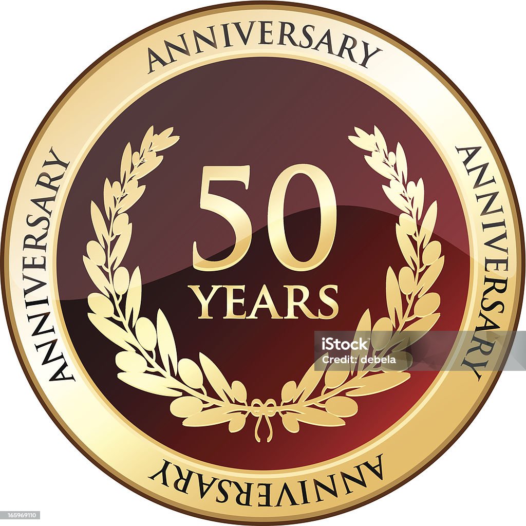 Golden rocznica Shield - 50 lat - Grafika wektorowa royalty-free (50-54 lata)