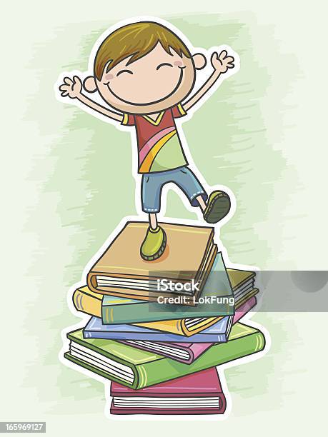 Little Boy Loves Reading So Much Stock Illustration - Download Image Now - Boys, Child, Curiosity