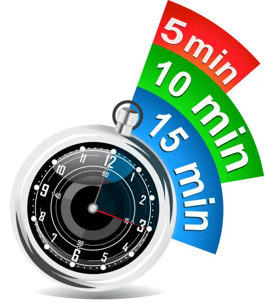 Vector illustration of stopwatch with bookmark