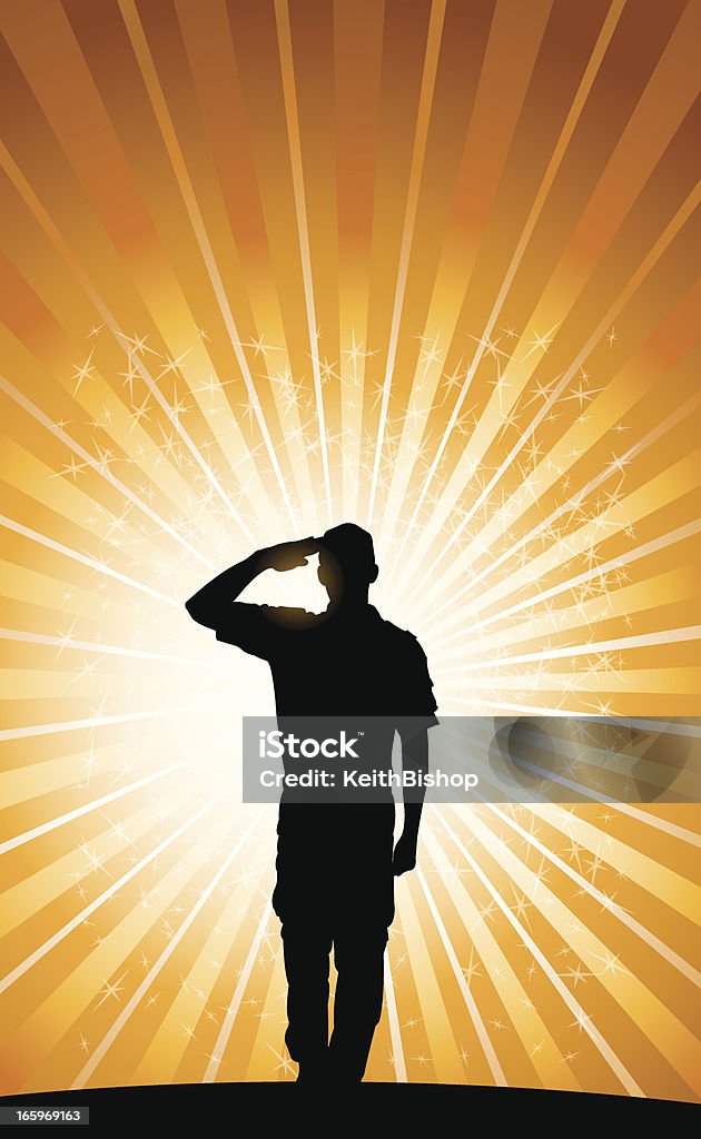 Salut fond militaires soldat, Boy Scout. Forces armées - clipart vectoriel de Faire le salut militaire libre de droits
