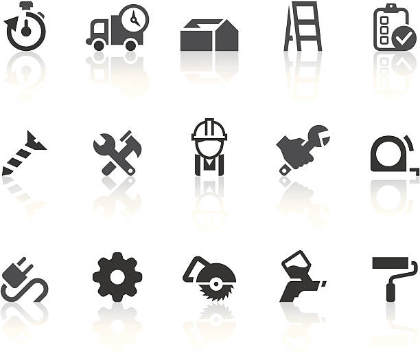 Repair Services Icons | Simple Black Series vector art illustration