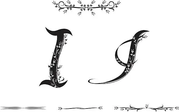 Vector illustration of Letters I and J