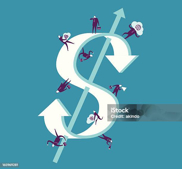 Working For Money Stock Illustration - Download Image Now - Adult, Angle, Arrow Symbol