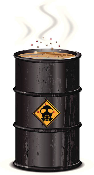 ilustrações de stock, clip art, desenhos animados e ícones de resíduos radioactivos, - toxic waste toxic substance drum barrel