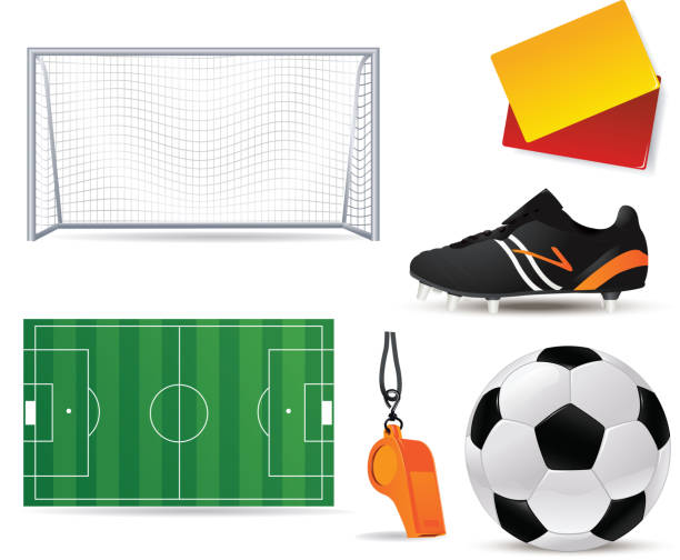 stockillustraties, clipart, cartoons en iconen met soccer / fotball icon set - gele kaart illustraties