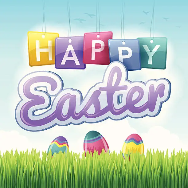 Vector illustration of Happy Easter