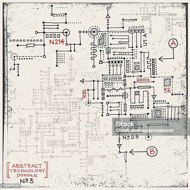 Ilustración de Tecnología Garabato y más Vectores Libres de Derechos de Tablero de circuitos - Tablero de circuitos, Garabato, Tecnología